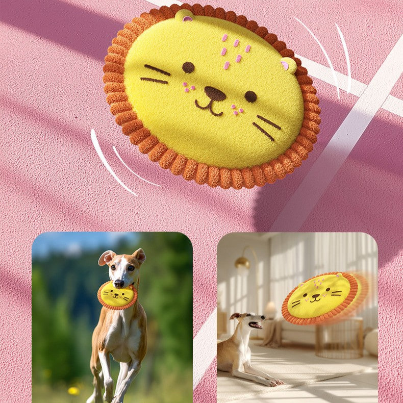 Squeaky Plush Flying Disc Dog Toy