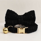 Luxury Soft Cotton Tweed Fabric Collar and Bow Tie Set