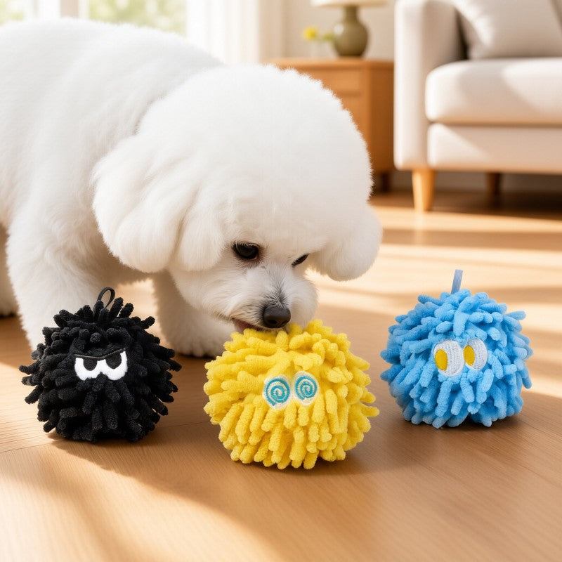 Squeaky Mop Ball Dental Chew Toy