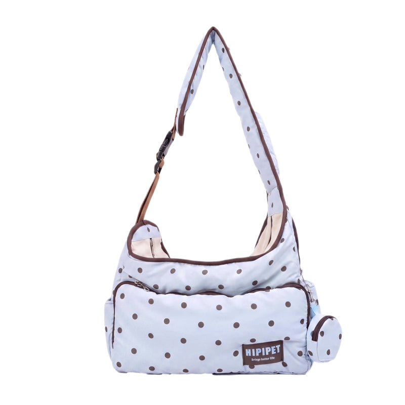 Polka Dot Color-Block Puffer Pet Crossbody Bag
