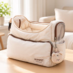 Polka Dot Color-Block Puffer Pet Crossbody Bag