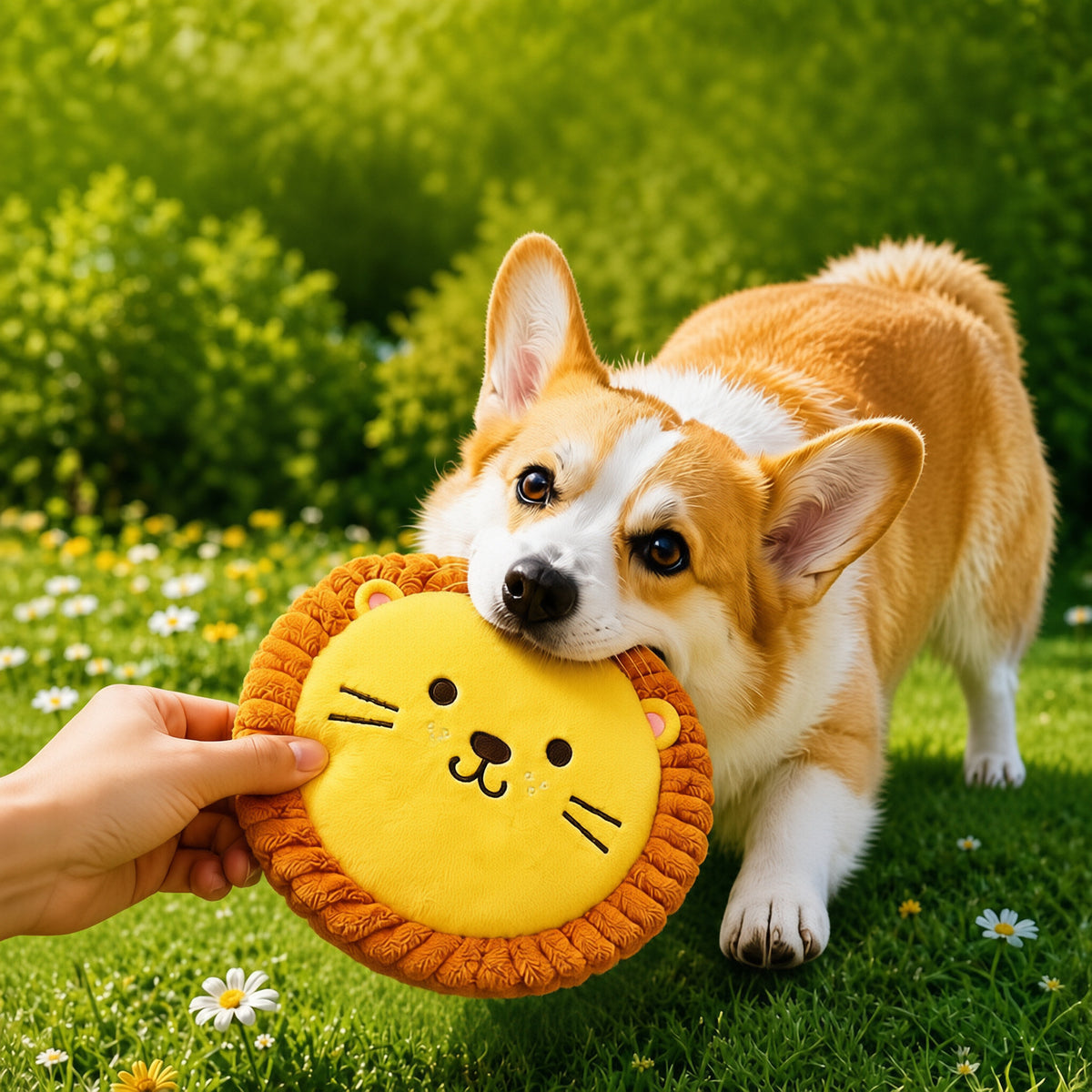 Squeaky Plush Flying Disc Dog Toy