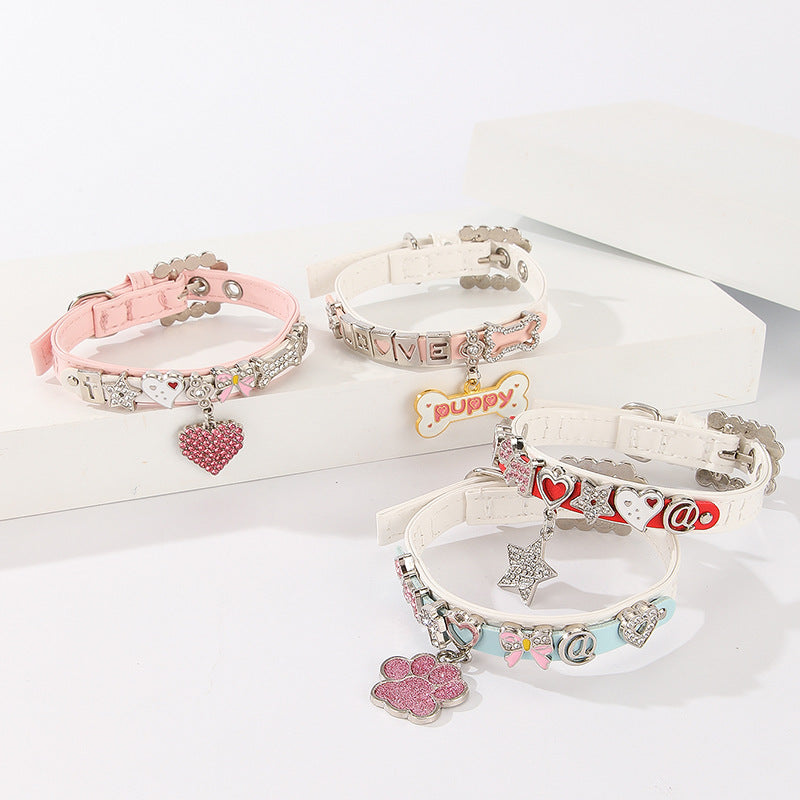 PU Set Letter Collar with Pendant