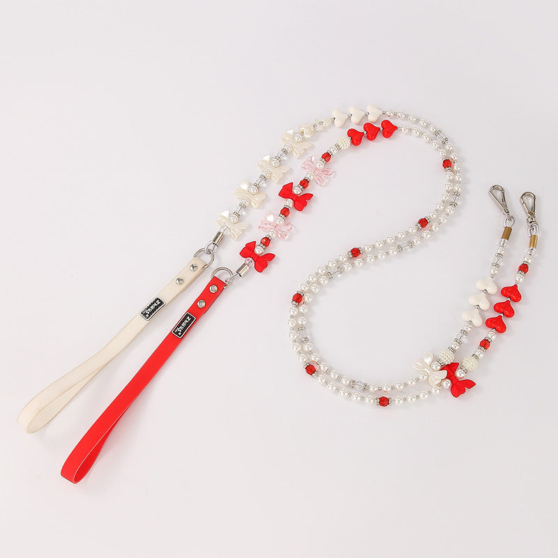 Luxury Faux Pearl Beaded Leash