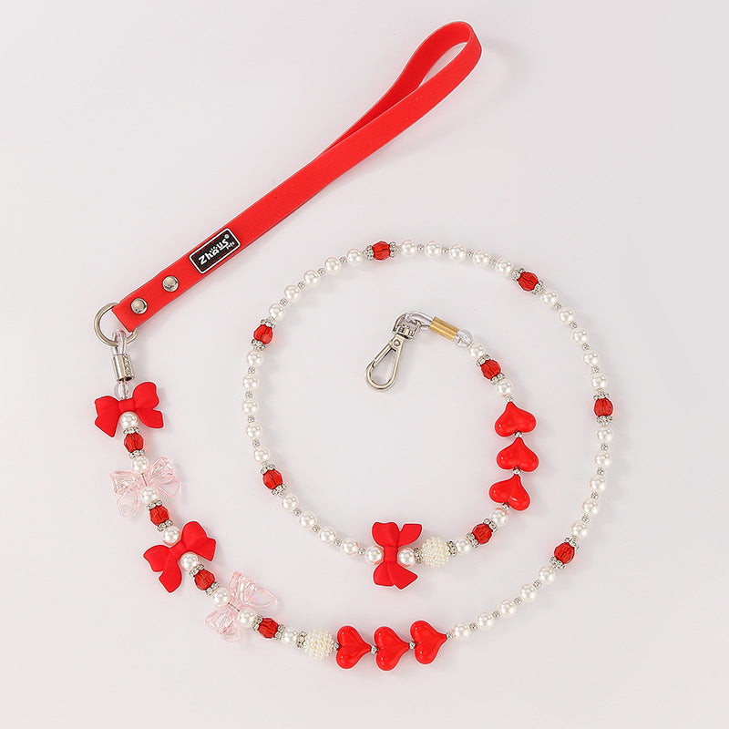 Luxury Faux Pearl Beaded Leash