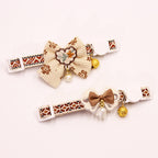 Brown Embroidered Lace Bow Collar with Bell