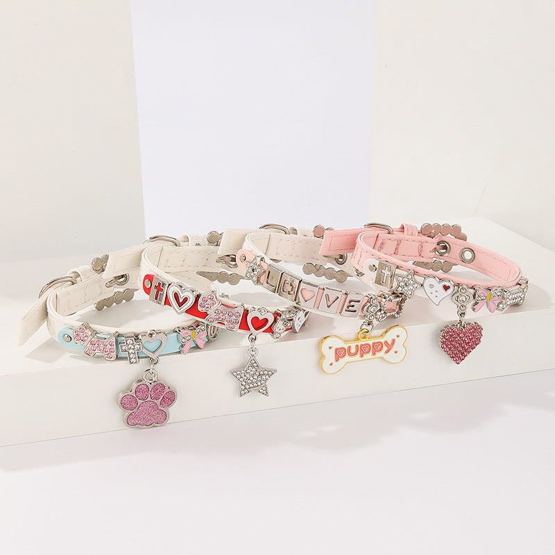PU Set Letter Collar with Pendant