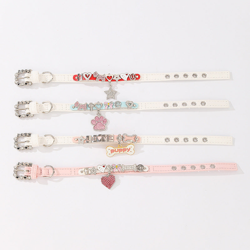 PU Set Letter Collar with Pendant
