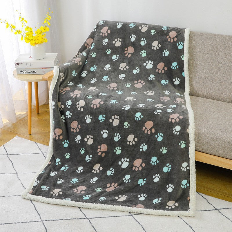 Waterproof Flannel Sherpa Fleece Thickened Dog Blanket 2