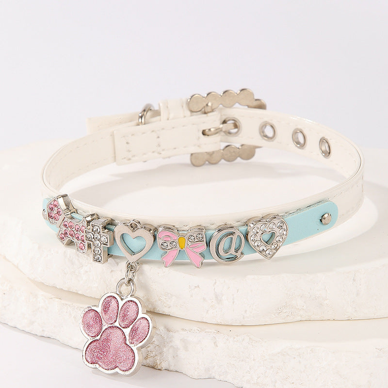 PU Set Letter Collar with Pendant
