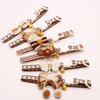 Brown Embroidered Lace Bow Collar with Bell