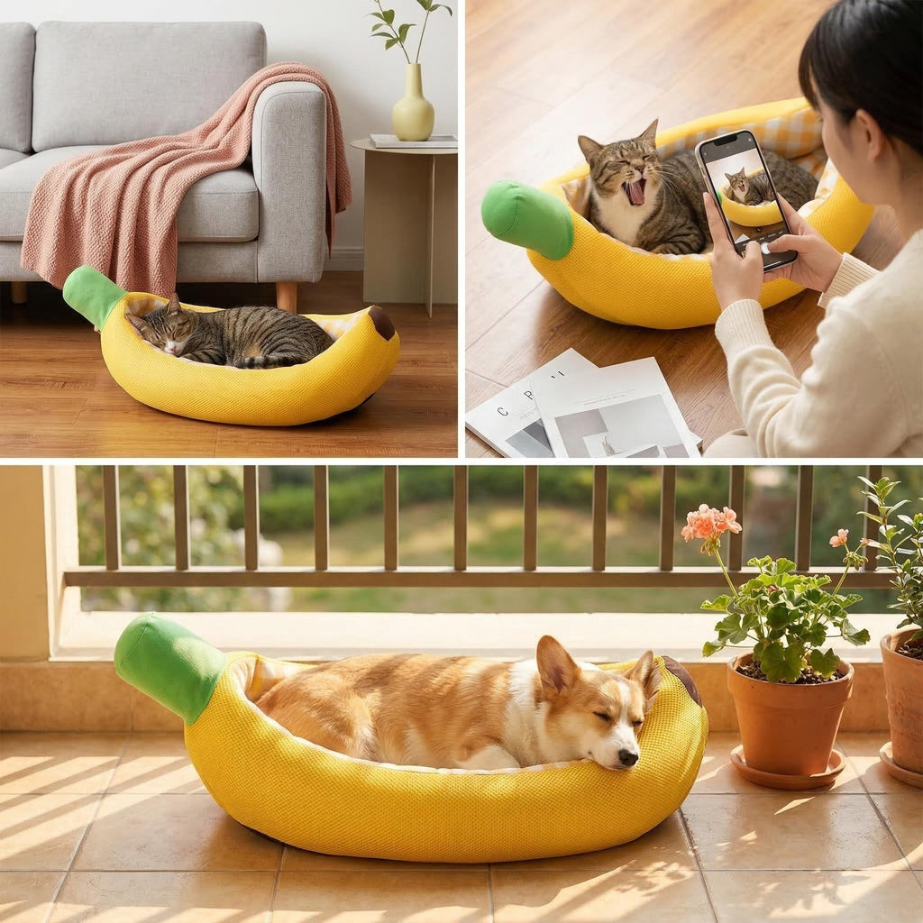 All-Season Banana Pet Bed