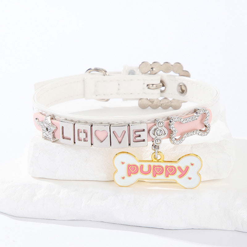PU Set Letter Collar with Pendant