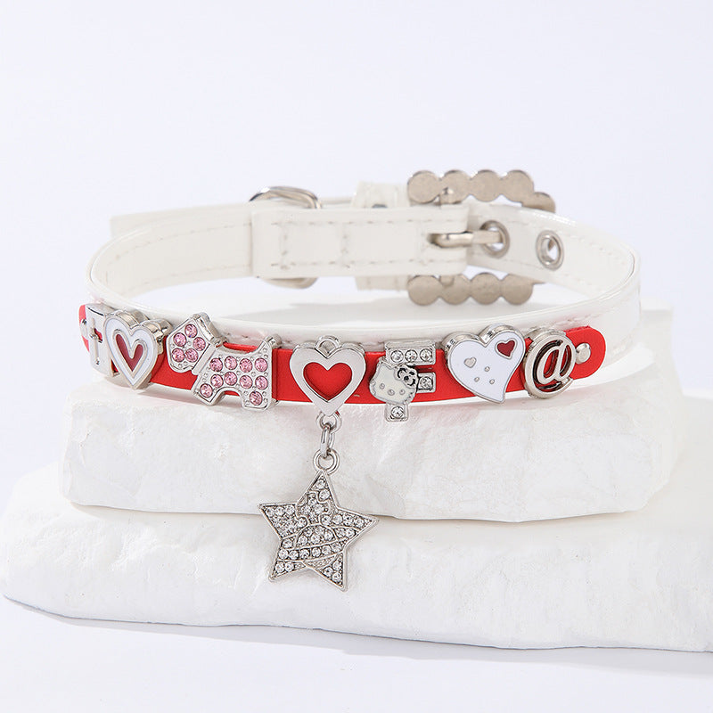 PU Set Letter Collar with Pendant