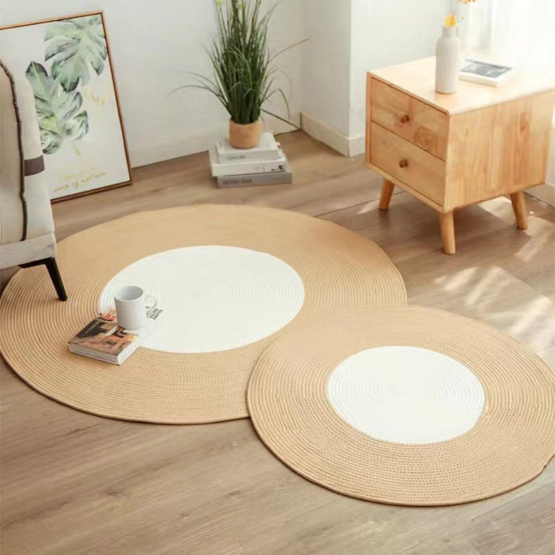 Nordic Handwoven Durable Cat Scratch Mat Rug with Fringe