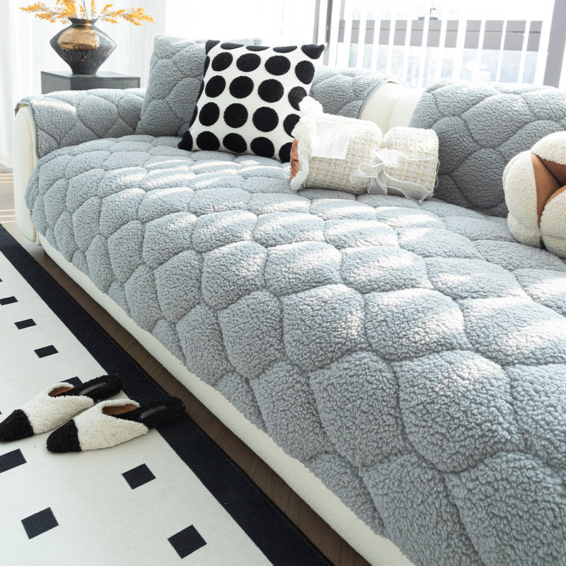 Pet-Friendly Thickened Soft Sherpa Fleece Non-Slip Sofa Protector Couch Cover