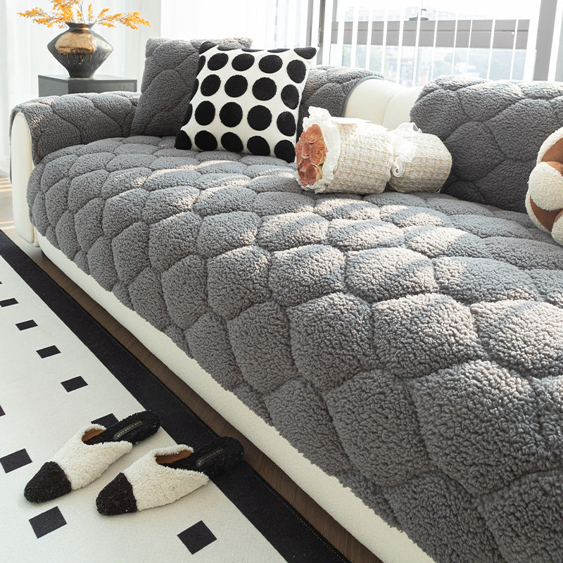 Pet-Friendly Thickened Soft Sherpa Fleece Non-Slip Sofa Protector Couch Cover