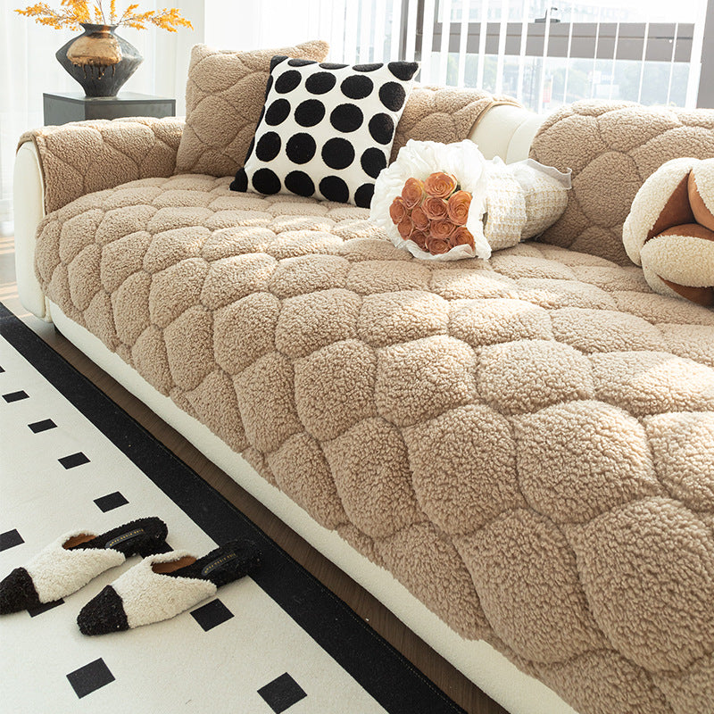 Pet-Friendly Thickened Soft Sherpa Fleece Non-Slip Sofa Protector Couch Cover