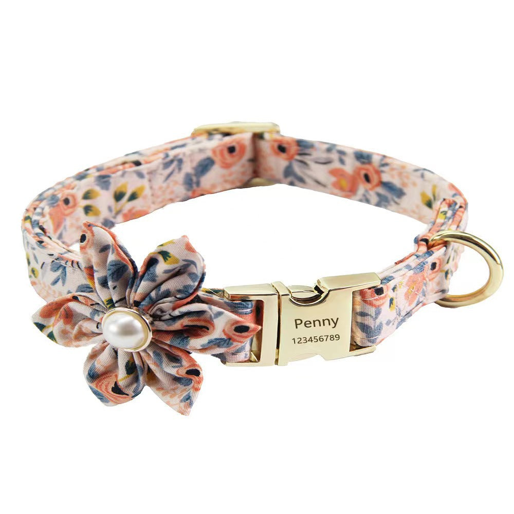 Personalized Collar with flower 2