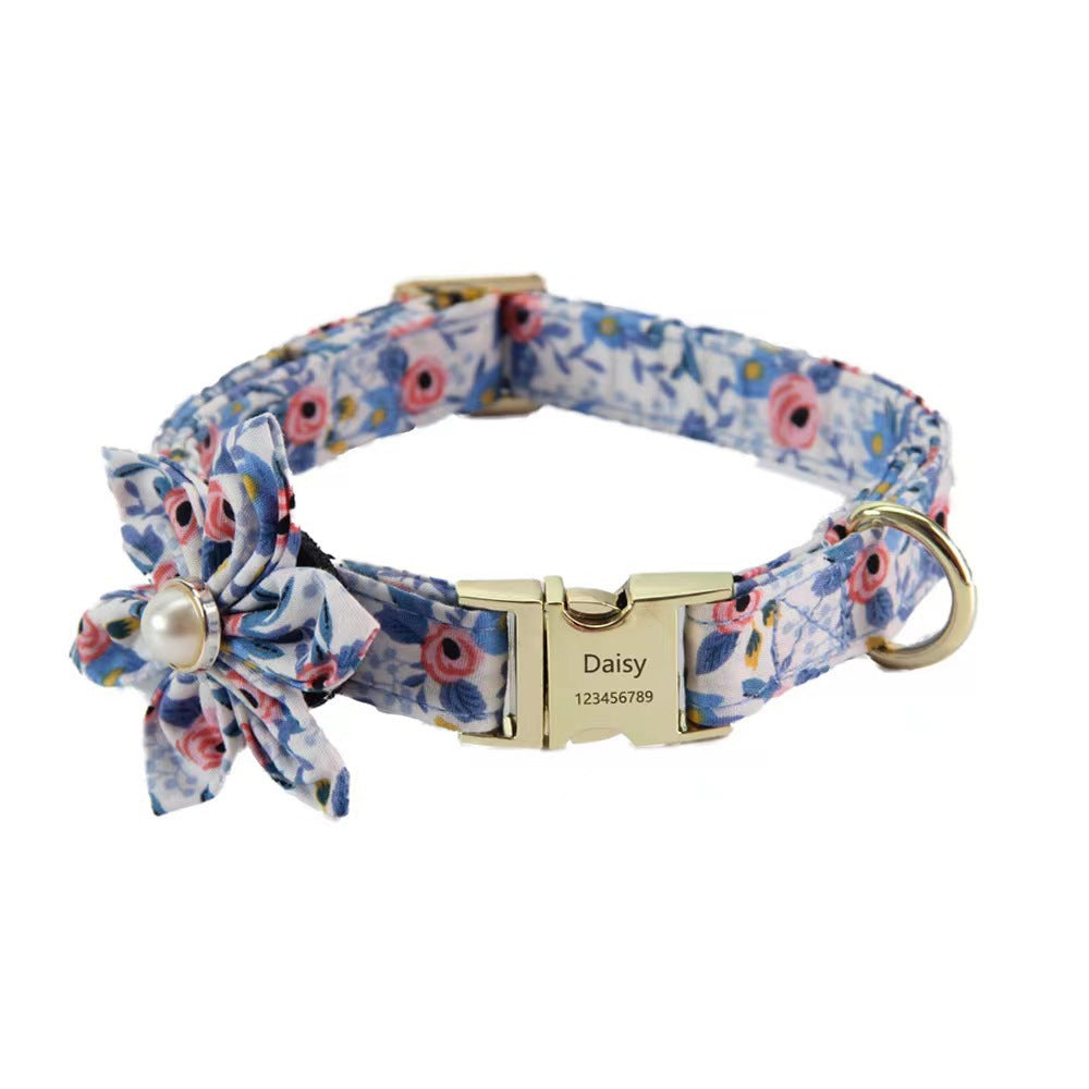 Personalized Collar with flower 2