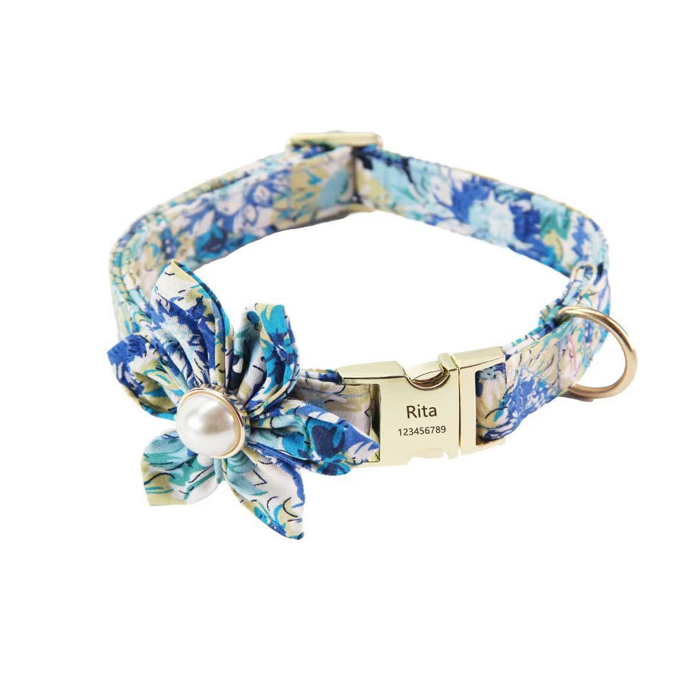Personalized Collar with flower 2