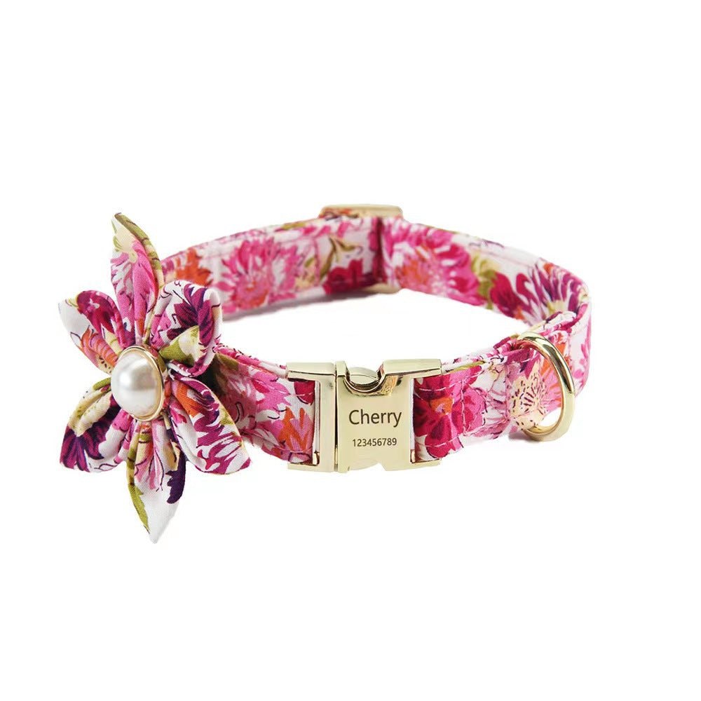 Personalized Collar with flower 2
