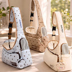 Polka Dot Color-Block Puffer Pet Crossbody Bag
